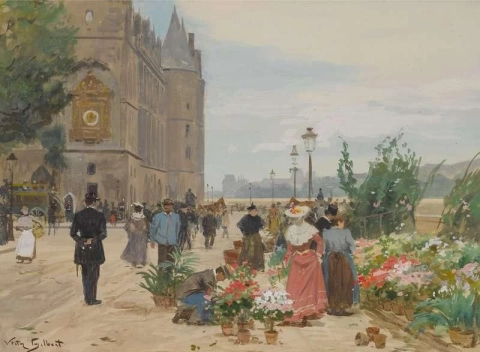 Blumenverkäufer vor der Conciergerie Paris