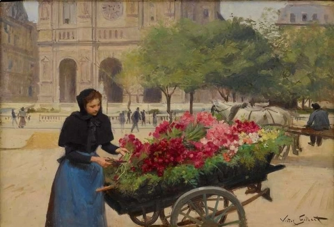 Продавец цветов перед Троицкой церковью