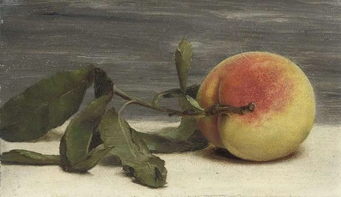 Still Life Of Peach With Twig Ca. 1912