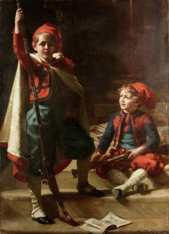 Zouaves - Portrait Of Francis And Philip Mond Sons Of Emile Mond Esq. 1907