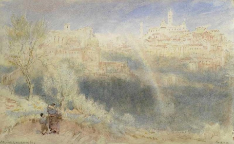 Ein Regenbogen über Siena 1895