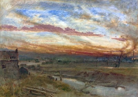 Auringonlasku tuotantoalueilla 1883