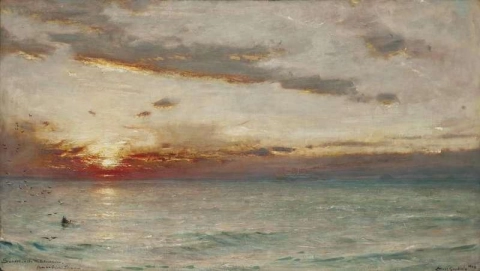 Sonnenuntergang im Mittelmeer von einem Orientdampfer 1908