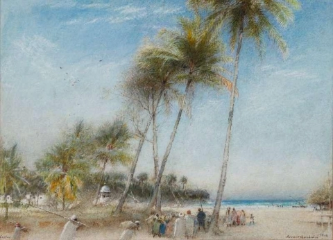 Het strand Sri Lanka 1918