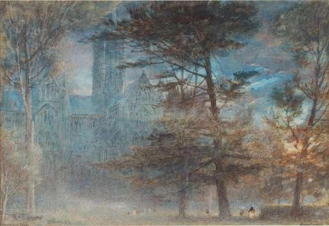 El cierre de la catedral Salisbury Ca. 1902