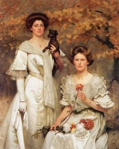 Hilda en Margaret, dochters van professor Sir Edward Poulton