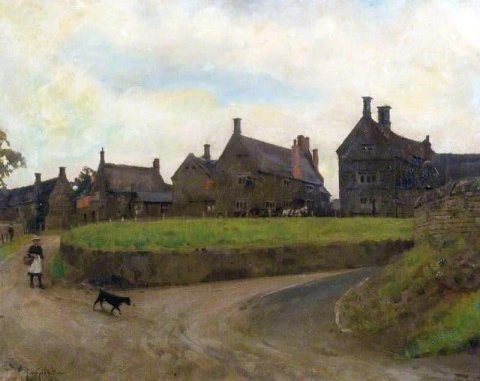 Utsikt över Gretton Northamptonshire 1916