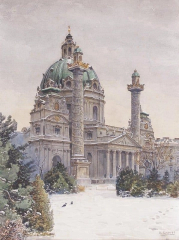 Die Karlskirche Im Winterlichen Viena