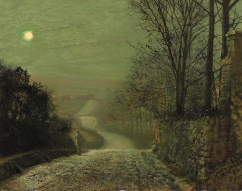 A Country Lane By Moonlight 1875