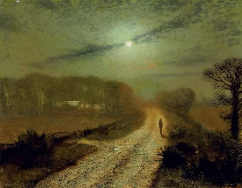 Un paisaje iluminado por la luna 1870