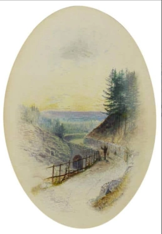 Un pastor conduciendo su rebaño 1876