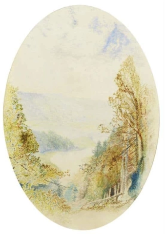 En utsikt genom träden 1876