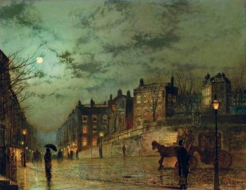 Хэмпстед-Хилл смотрит на Хит-стрит, 1881 год.