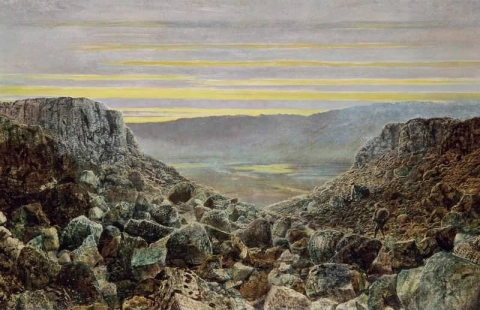 Kijkend naar Wasdale, het Lake District, 1868