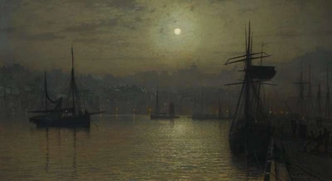 Old Scarborough Full Moon High Water 1879