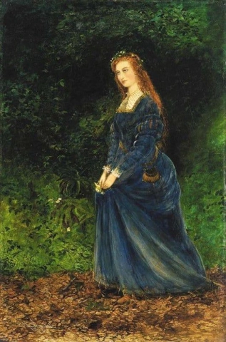 Taiteilijan vaimon Theodosian muotokuva Opheliana 1863