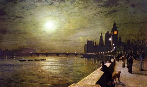 Reflektioner över Themsen 1880