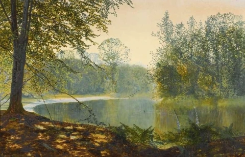 Тишина озера Раундхей Парк 1870