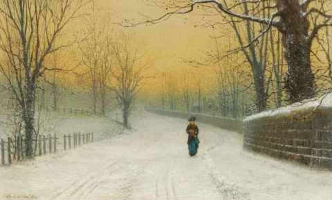 Зима в Стэплтон-парке Понтефракт 1894