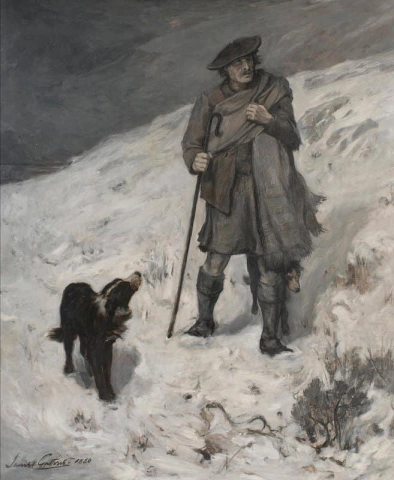 高地牧羊人 - 素描 1880