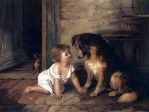 Making Friends With A Collie 1889