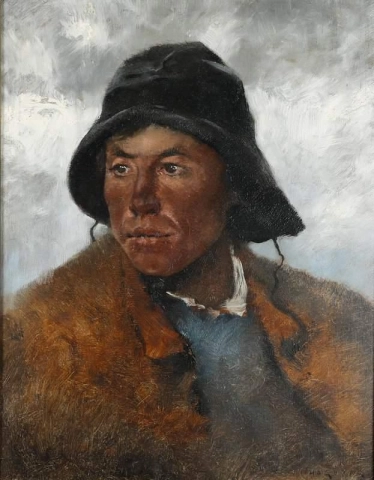 Porträt Eines Jungen Mannes Mit Hut Und Pelz