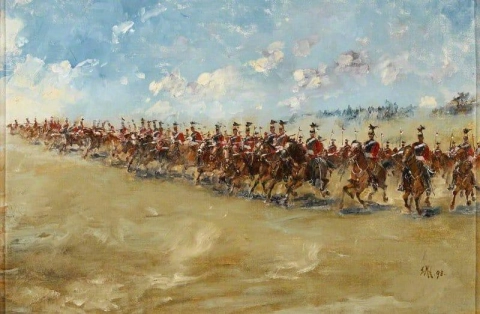 16. Lancers im Galopp vorrückend, 1898