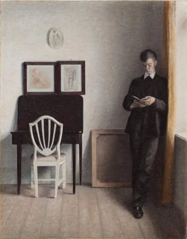 Interior With Young Man Reading
