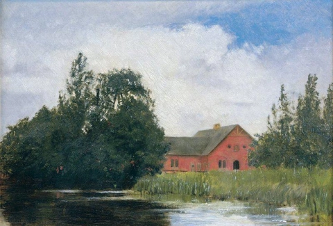 Landscape Study From Haraldsk R Paper Mill By The Stream In Vejle