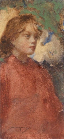 En ung jente som har på seg en rød kappe