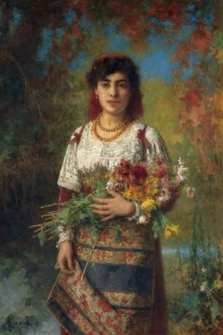Gypsy Girl With Flowers 1907