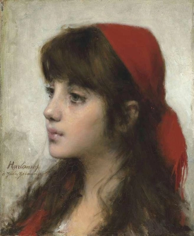 Young Beauty In A Scarlet Shawl