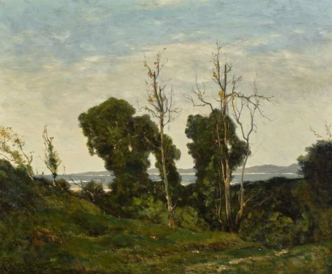 Landskap ved solnedgang 1899