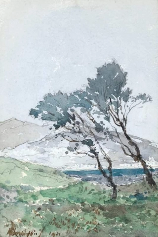 アンティーブ周辺の海辺の松 1911