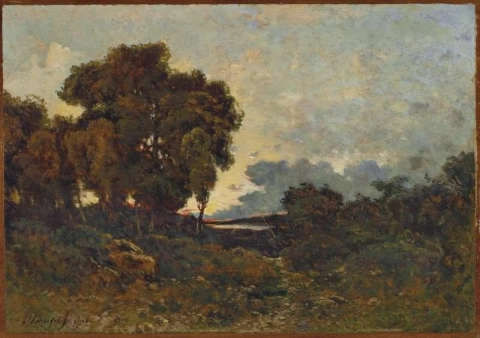 Sole che tramonta su L Allier 1880