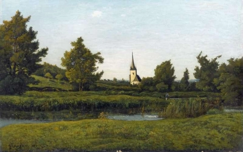 Uitzicht op een dorp 1882