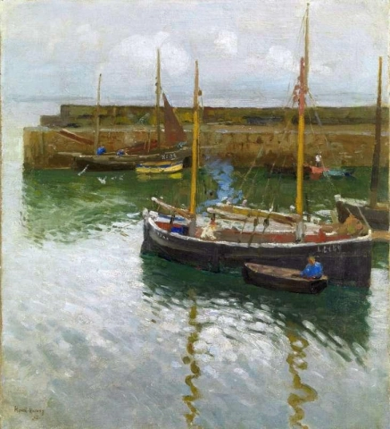 Boats At Newlyn Harbour 1912