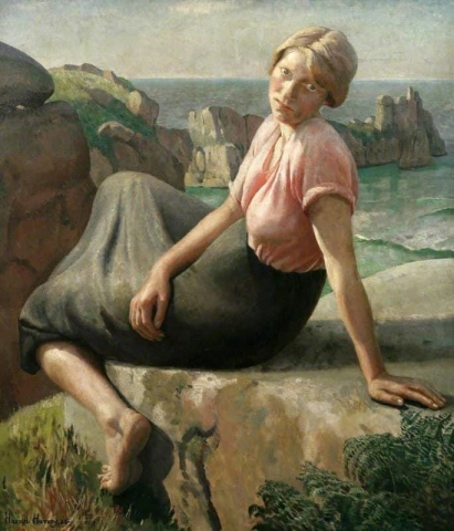Meisje op een klif 1926
