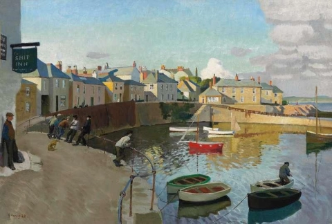 Mousehole Harbour Cornwall 1922