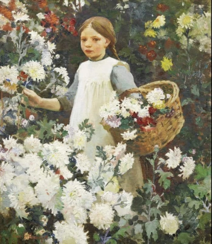 Chrysanthemenpflücken 1915