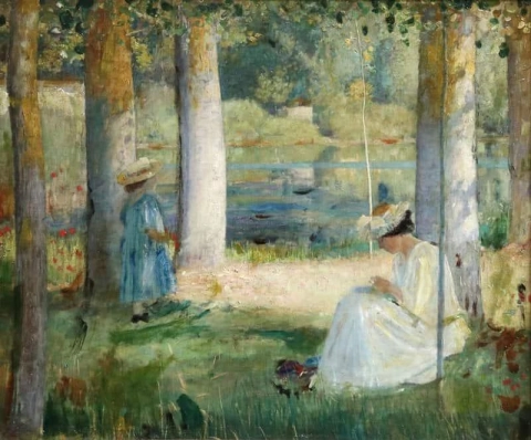 Bij het meer zomer ca. 1900