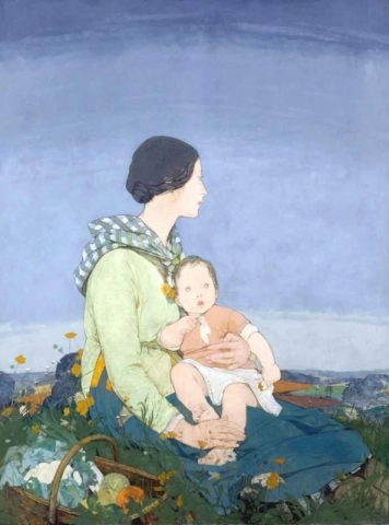 Mãe e filho, cerca de 1920-30