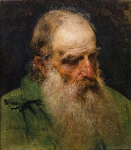 Kopf eines Mannes, der nach unten schaut, 1878