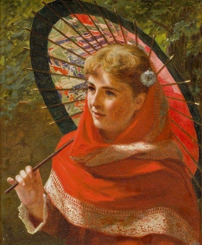 Mädchen mit Sonnenschirm 1879