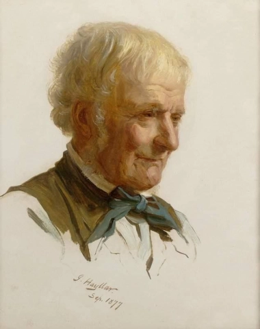 Studio di un gentiluomo che indossa un fazzoletto verde 1877
