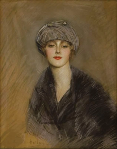Retrato de Lucette con sombrero