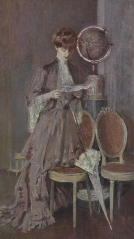Retrato de Madame Helleu lendo