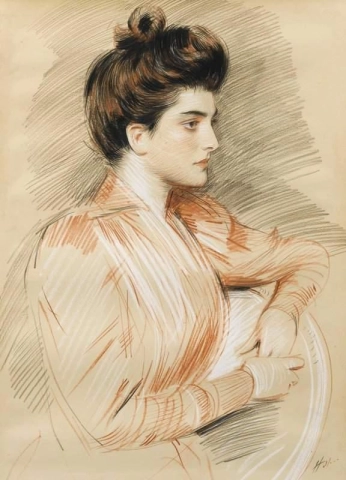 伊丽莎白·范·比玛 (Elisabeth Van Biema) 的侧面肖像
