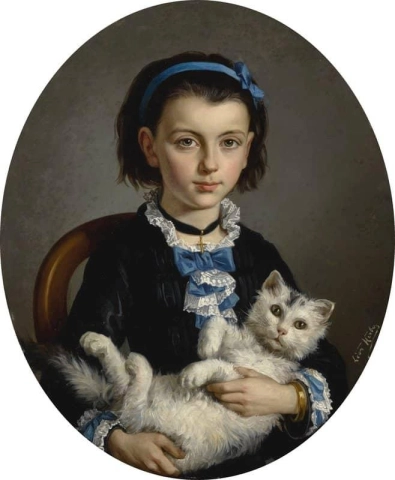 Young Girl With Blue Ribbon