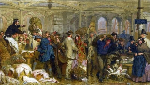 Рыбный рынок Биллингсгейт, 1861 г.